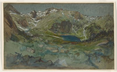 Blick auf den Lac d’Espingo und den Cirque d’Espingo in den Pyrenäen von Eugene Emmanuel Viollet le Duc