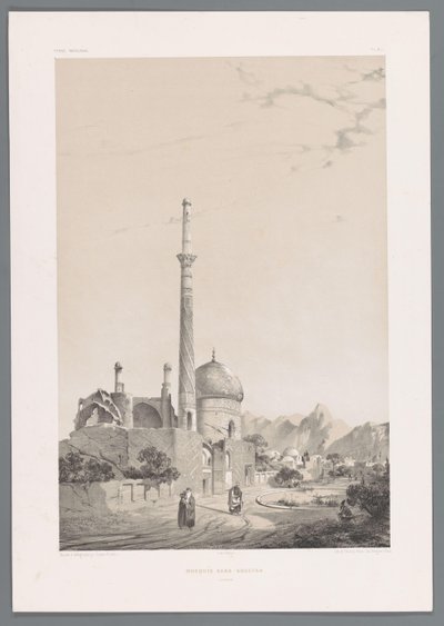 Baba Sukhte Moschee mit dem Bagh-e-Ghoushkhane Minarett in Isfahan von Eugene Flandin