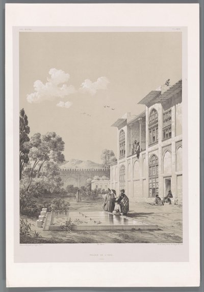 Blick in den Garten des Arg von Karim Khan (Persische Landschaften) von Eugene Flandin