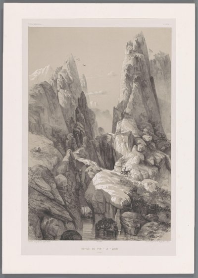 Schlucht des Berges Kuh-e Pir Zan im Iran von Eugene Flandin