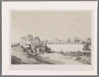 Wasserfall von Band Amir auf der Ebene von Persepolis (Serie: Persische Landschaften) von Eugene Flandin