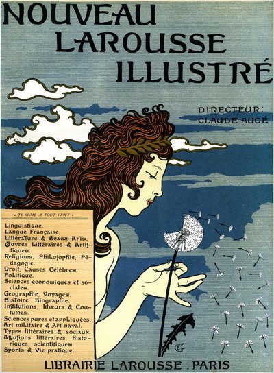 Erste Seite des Nouveau Larousse illustré (Wörterbuch in sieben Bänden, veröffentlicht zwischen 1897 und 1904) (Gravur) von Eugene Grasset