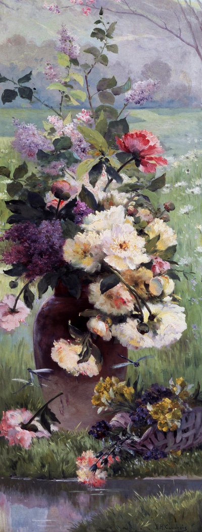Saisonblumen - Frühling. Gemälde von Eugene Henri Cauchois (1850-1911) Privatsammlung. von Eugene Henri Cauchois