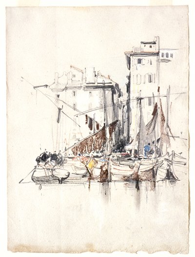 Am Meer - Fischerdorf von Eugene Isabey