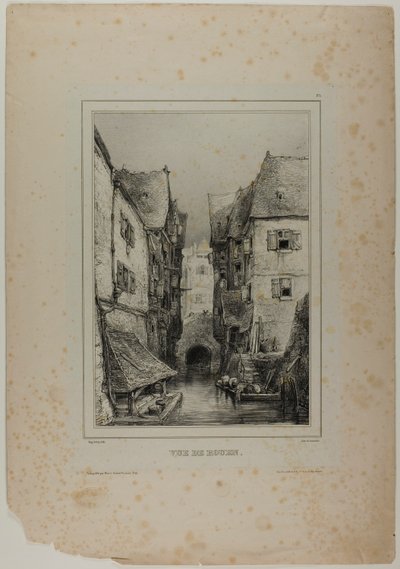 Ansicht von Rouen, Tafel drei von Eugene Isabey