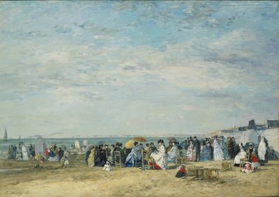 Strand von Trouville von Eugene Louis Boudin
