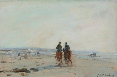 Zwei Reiter am Strand, ca. 1864-68 von Eugene Louis Boudin