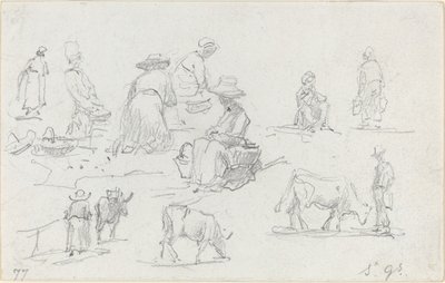 Bauern und Kühe [recto], 1877 von Eugene Louis Boudin