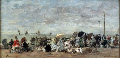 Szene am Strand in Trouville von Eugene Louis Boudin