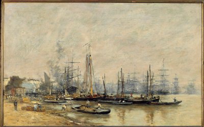 Der Hafen von Bordeaux. Schiffe auf der Garonne von Eugene Louis Boudin