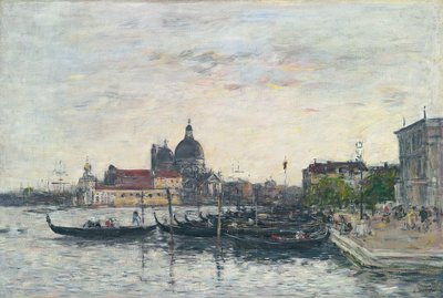 Venedig, die Mole am Eingang zum Canal Grande und die Salute, Abend, 1895 von Eugene Louis Boudin