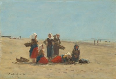 Frauen am Strand von Berck, 1881 von Eugene Louis Boudin