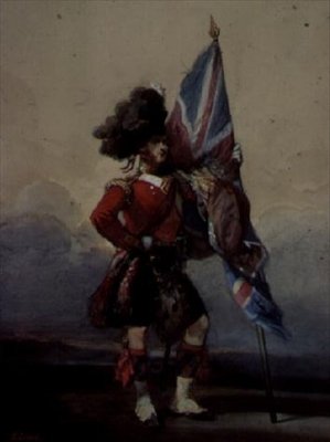 Ein Fähnrich der 75. Highlanders, 19. Jahrhundert von Eugene Louis Lami