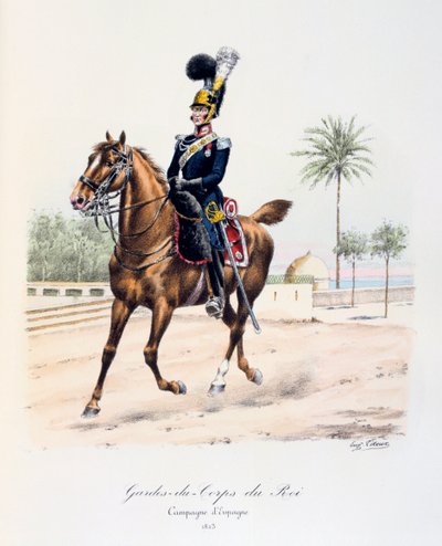 Gardes-du-Corps de Roi, Spanische Kampagne, 1823, ca. 1814-1830 von Eugene Titeux