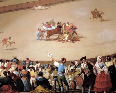 Die geteilte Stierkampfarena, Detail von Eugenio Lucas Velazquez
