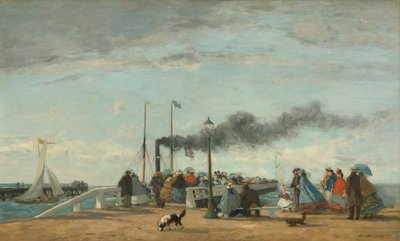 Mole und Kai in Trouville von Eugène Boudin