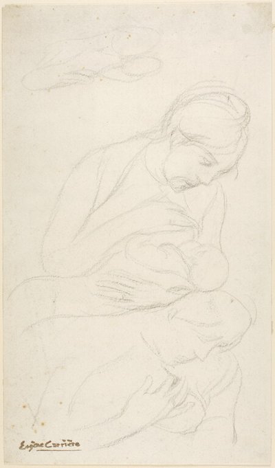 Mutter stillt Kind von Eugène Carrière