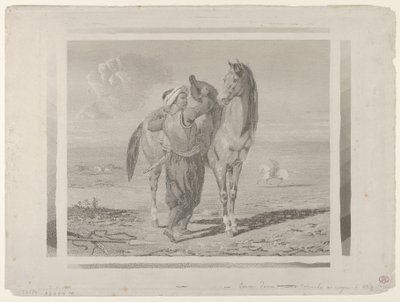 Ein Türke sattelt sein Pferd, 1824 von Eugène Delacroix