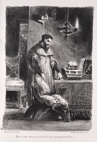 Illustrationen zu Faust: Faust in seinem Ankleidezimmer von Eugène Delacroix
