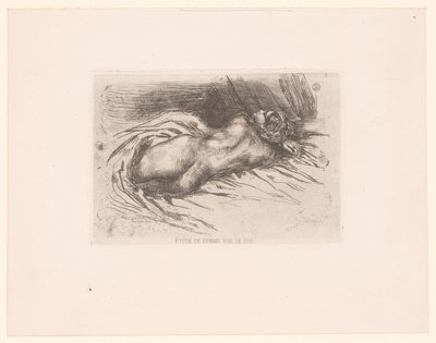 Nackte Frau von hinten gesehen von Eugène Delacroix