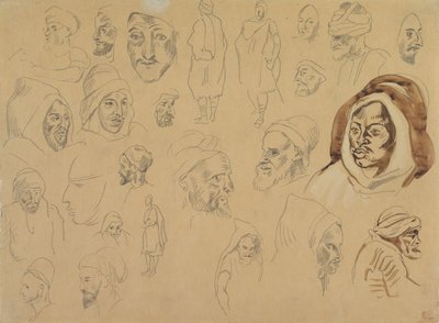 Studien von arabischen Köpfen und Figuren von Eugène Delacroix