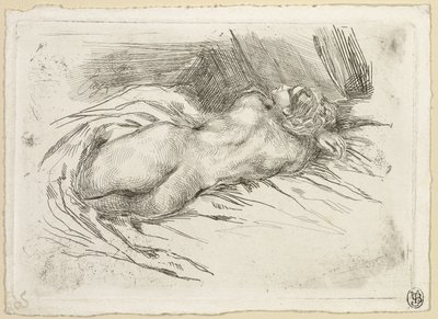Studie einer Frau von hinten gesehen von Eugène Delacroix