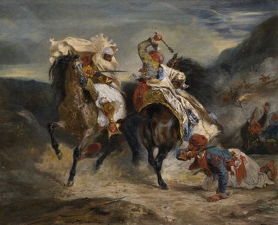 Der Kampf des Giaour und Hassan, 1826 von Eugène Delacroix