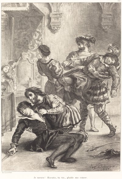 Der Tod von Hamlet, Akt V, Szene II von Eugène Delacroix