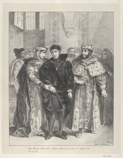 Die Königin versucht Hamlet zu trösten von Eugène Delacroix