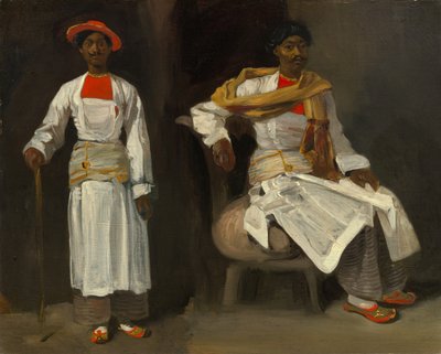 Zwei Studien eines Inders aus Kalkutta, sitzend und stehend, ca. 1823-1824 von Eugène Delacroix