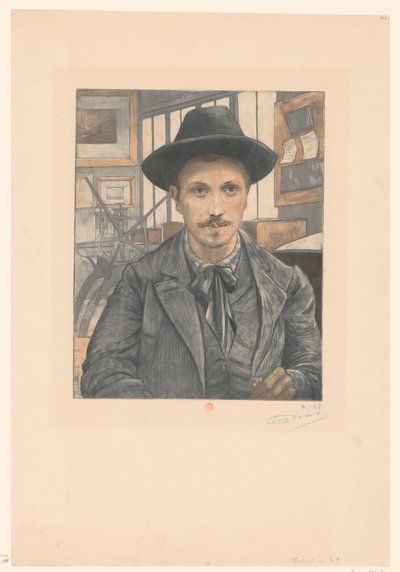 Selbstporträt von Eugène Delâtre von Eugène Delâtre (signed by artist)