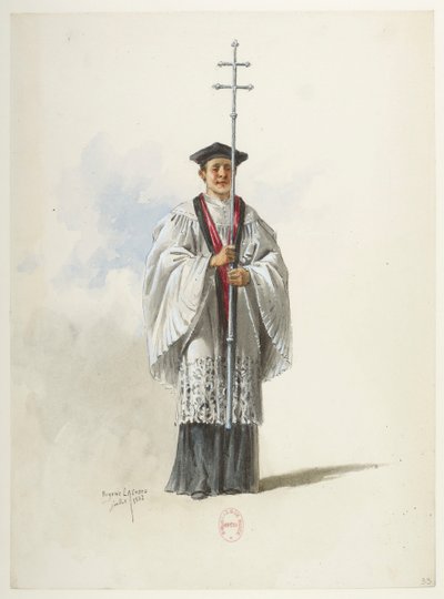 Saint-Saëns - Henry VIII - Kostümentwürfe - Lacoste - 33. Priester von Eugene Lacoste