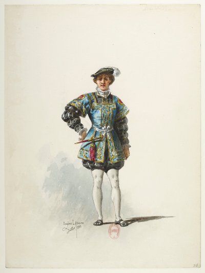 Henry VIII - Kostümentwürfe - Lacoste - 38. Königspage von Eugene Lacoste