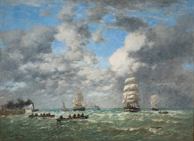 Ausfahrt aus dem Hafen von Le Havre von Eugene Louis Boudin