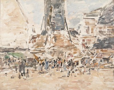 St. Catherines Markt in Honfleur von Eugene Louis Boudin