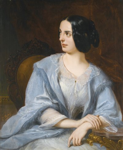 Porträt der Schauspielerin des kaiserlichen Theaters Vera Samoylova, 1845 von Eugéne Pluchart
