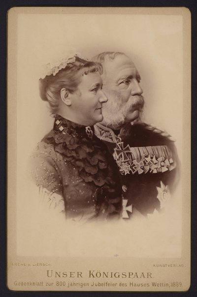 Porträt, Albert, König von Sachsen, und seine Frau, ehemals Prinzessin Carola von Schweden von European Photographer