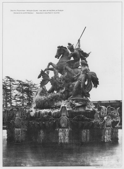 Südbrunnen, Witley Court, der Sitz des Earl of Dudley (s/w Foto) von European Photographer