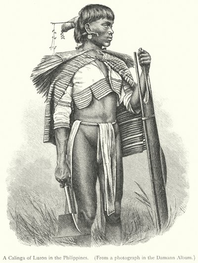 Ein Calinga von Luzon auf den Philippinen (Gravur) von European School