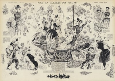 Jährliche Schlacht der Blumen, Nizza, Frankreich von European School