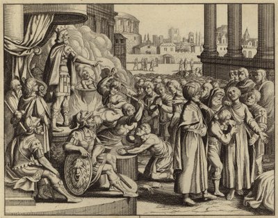 Antiochus und das Martyrium der Frau mit sieben Söhnen (Gravur) von European School