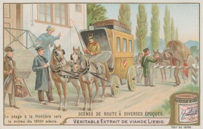 Grenzzoll auf Straße des 19. Jahrhunderts von European School