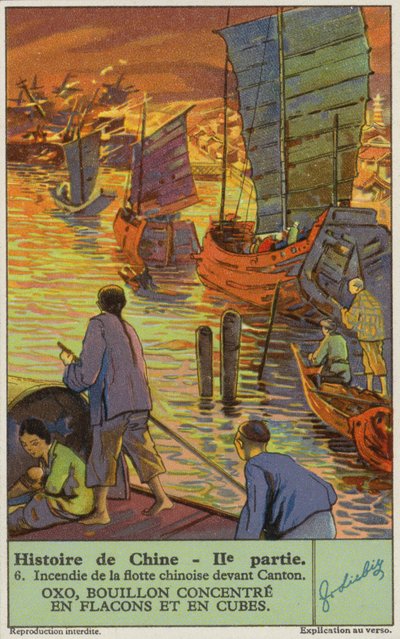Verbrennung der chinesischen Flotte in Kanton von European School