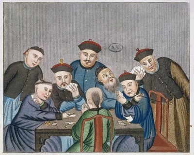 Kartenspieler in China, frühes 19. Jahrhundert von European School