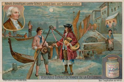 Carlo Goldoni in Der venezianische Gondolier oder die verschmähten Liebhaber von European School