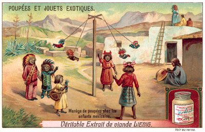 Kinder in Mexiko spielen mit Puppen auf einem Karussell von European School