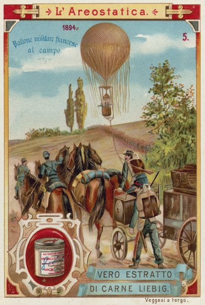 Französischer Militärballon im Feld, 1894 von European School