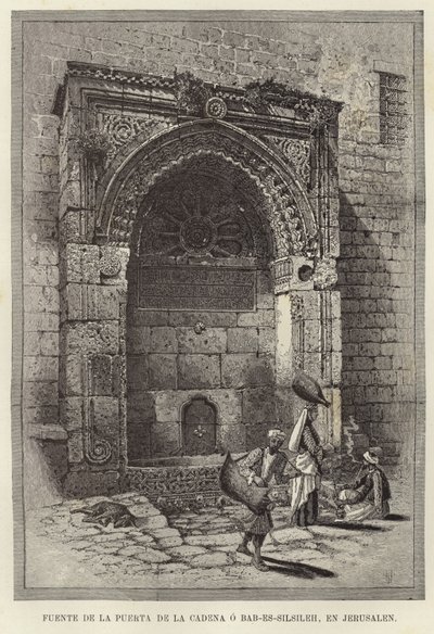 Brunnen des Kettentors oder Bab-Es-Silsileh in Jerusalem von European School