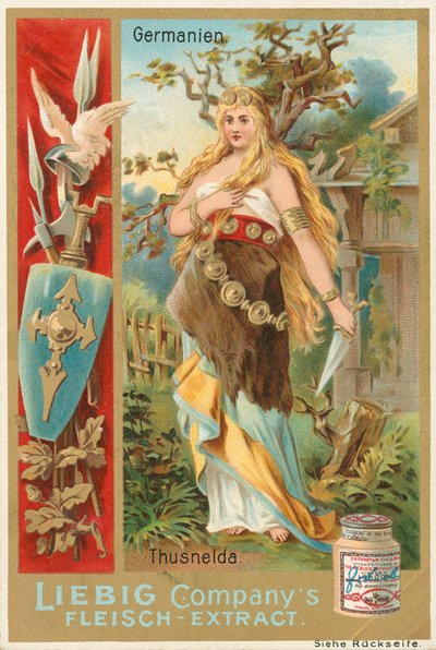 Deutschland, Thusnelda, Liebig-Karte, frühes 20. Jahrhundert von European School
