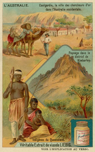 Goldrausch-Stadt Coolgardie, die Landschaft um Kimberley und Aborigines aus Queensland von European School